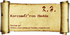 Korcsmáros Hedda névjegykártya